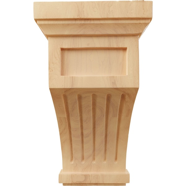Ekena Millwork 7"W x 7 1/2"D x 13"H Fluted Corbel, Red Oak - COR07X07X13FLRO
