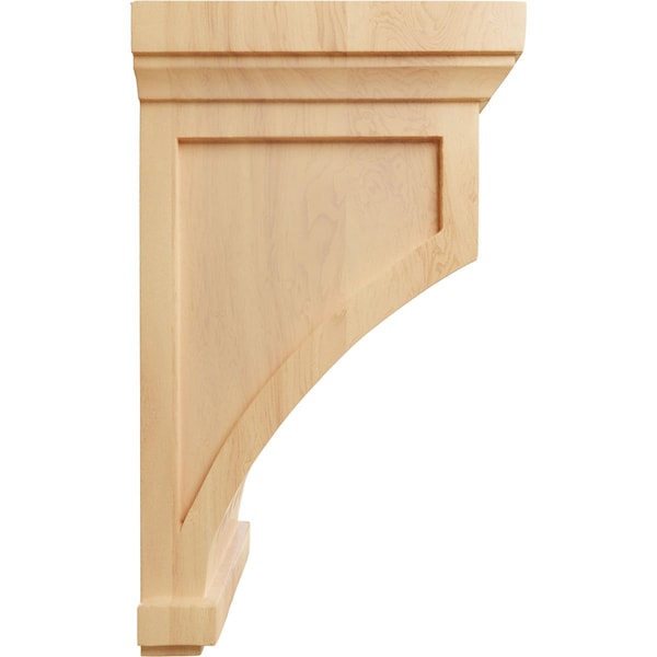 Ekena Millwork 7"W x 7 1/2"D x 13"H Fluted Corbel, Red Oak - COR07X07X13FLRO