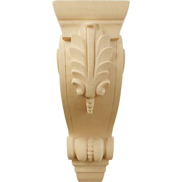 Ekena Millwork 4 3/4"W x 8"D x 13 1/4"H Large Fig Leaf Corbel, Alder - COR04X08X13FIAL