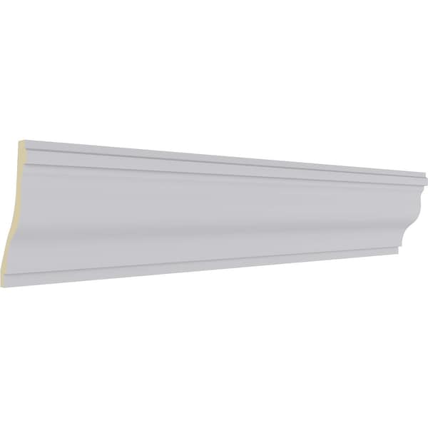 Ekena Millwork 7 1/8"H x 3 1/4"P x 7 3/4"F x 94 1/2"L Milton Smooth Crown Moulding - MLD07X03X08MI