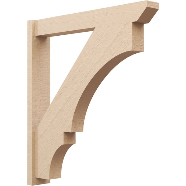 Ekena Millwork 6-in W x 38-in D x 42-in H Balboa Slat Rough Cedar Woodgrain TimberThane Outlooker, Primed Tan - OUTUR060X38X42BOA24RCPR