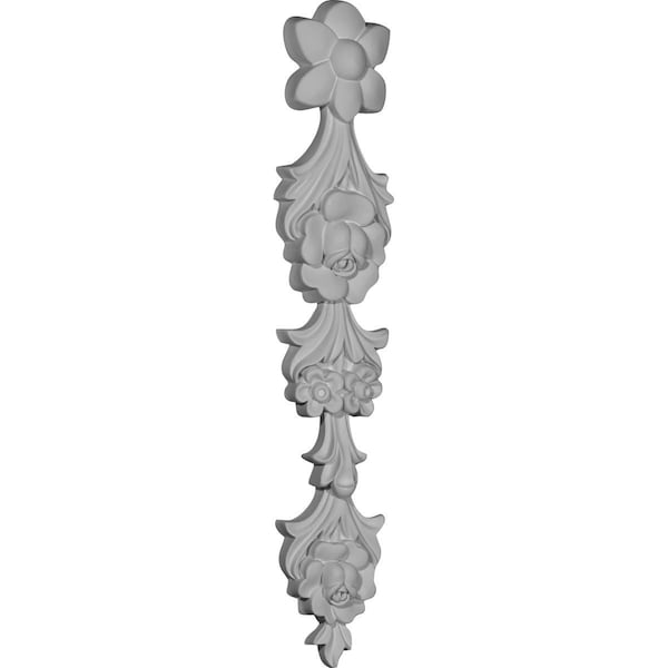 Ekena Millwork 3 7/8"W x 19 1/4"H x 1 1/4"P Hillsborough Flower Drop Onlay - ONL03X19X01HI