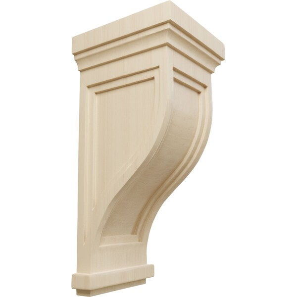 Ekena Millwork 7 1/2"W x 8"D x 17"H Traditional Recessed Corbel, Rubberwood - COR07X08X17TRRW