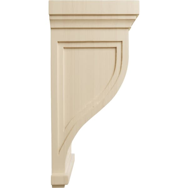 Ekena Millwork 7 1/2"W x 8"D x 17"H Traditional Recessed Corbel, Rubberwood - COR07X08X17TRRW