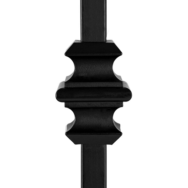Nuvo Iron in Square x 44in Long Black Steel Interior Balusters - Double Collar, 12PK - SQI2C-12MP