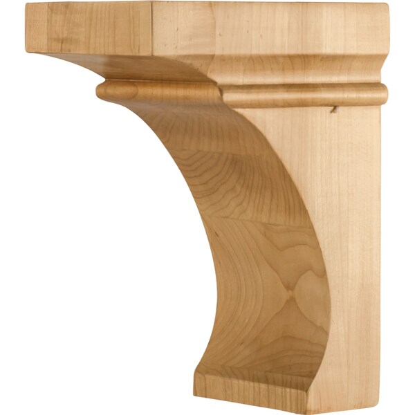 Hardware Resources 4" Wx6"Dx8"H Rubberwood Cove Corbel - COR44-1-RW
