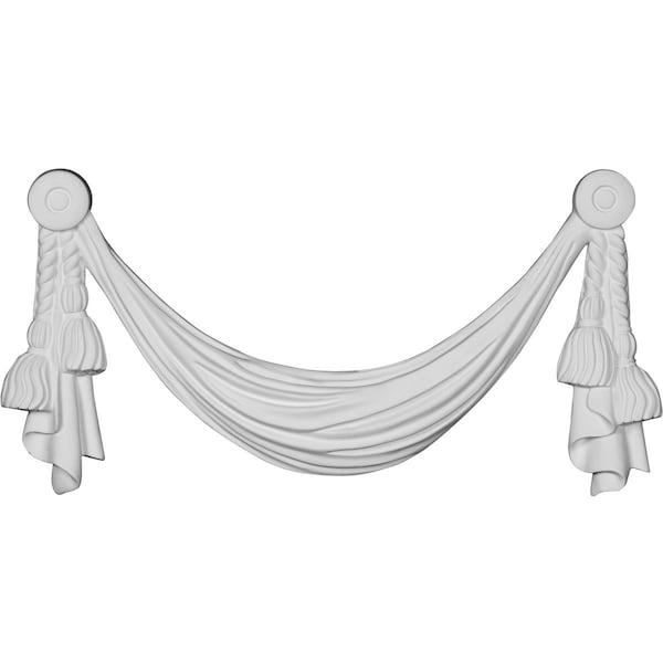 Ekena Millwork 17 1/4"W x 6 1/4"H x 1 1/8"P Classic Tassel Swag Onlay - ONL17X06X01CL