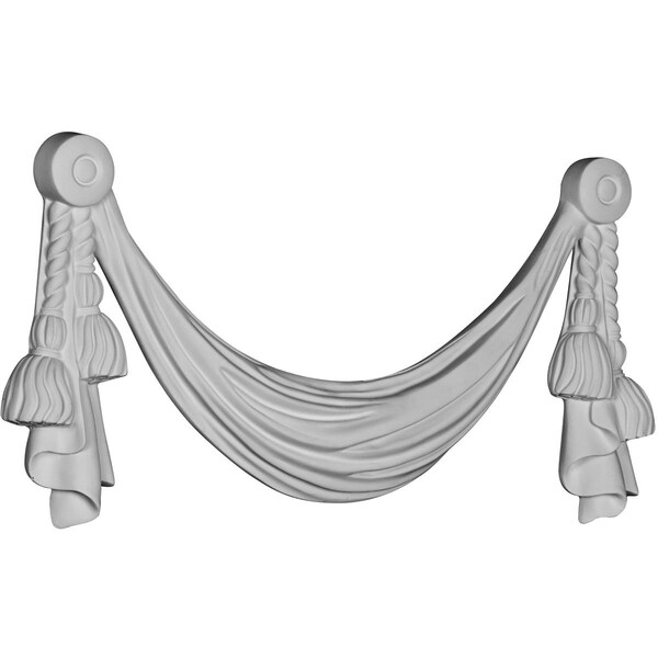 Ekena Millwork 17 1/4"W x 6 1/4"H x 1 1/8"P Classic Tassel Swag Onlay - ONL17X06X01CL