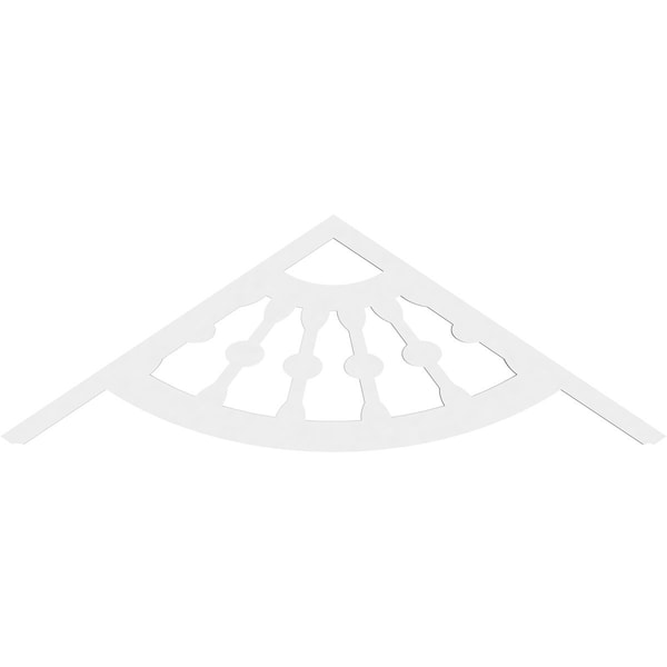 Ekena Millwork Pitch Classic Wagon Wheel Architectural Grade PVC Gable Pediment, 60"W x 10"H x 1"P (4/12) - GPP060X010X100CWW