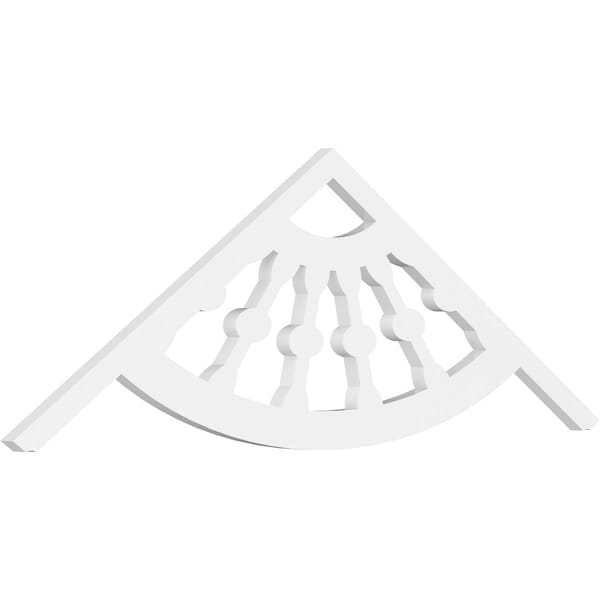 Ekena Millwork Pitch Classic Wagon Wheel Architectural Grade PVC Gable Pediment, 60"W x 10"H x 1"P (4/12) - GPP060X010X100CWW