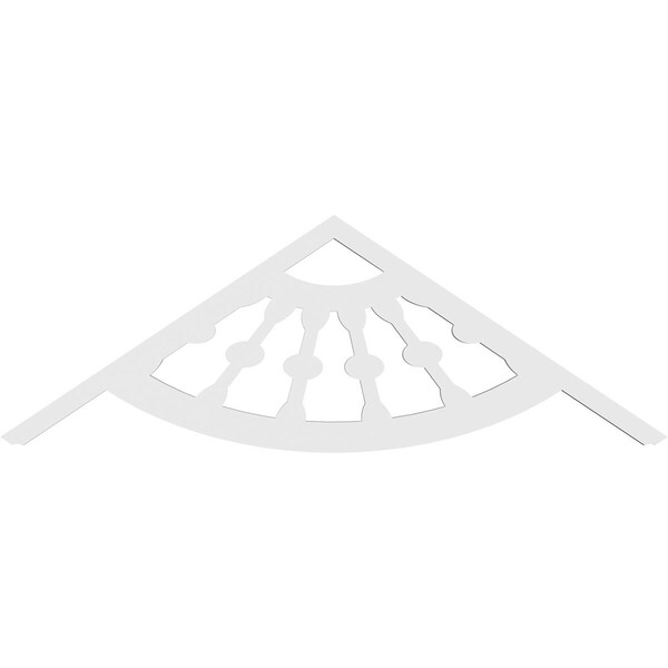 Ekena Millwork Pitch Classic Wagon Wheel Architectural Grade PVC Gable Pediment, 60"W x 10"H x 1"P (4/12) - GPP060X010X100CWW