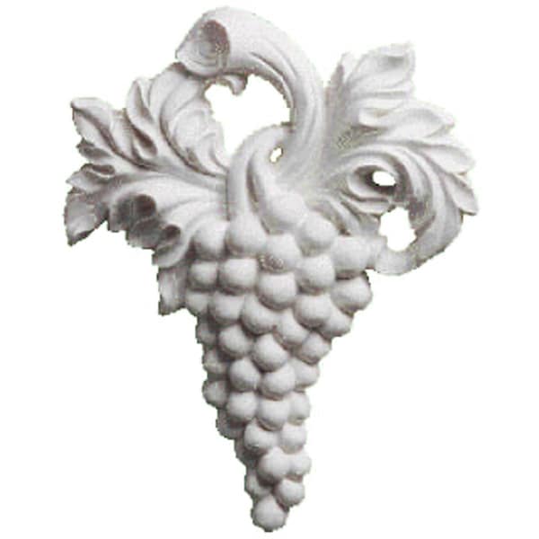 Ekena Millwork 7 1/8"W x 9 1/4"H x 1 1/8"P Small Grape Bunch Center Onlay - ONL07X09X01GR