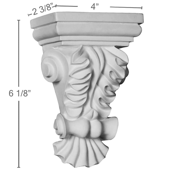 Ekena Millwork 4"W x 2 3/8"D x 6 1/8"H Ashton Corbel - COR04X02X06AS