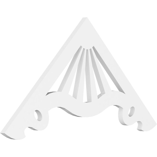 Ekena Millwork Pitch Marshall Architectural Grade PVC Gable Pediment, 36"W x 18"H x 1"P (12/12) - GPP036X018X100MAR