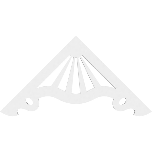 Ekena Millwork Pitch Marshall Architectural Grade PVC Gable Pediment, 36"W x 18"H x 1"P (12/12) - GPP036X018X100MAR