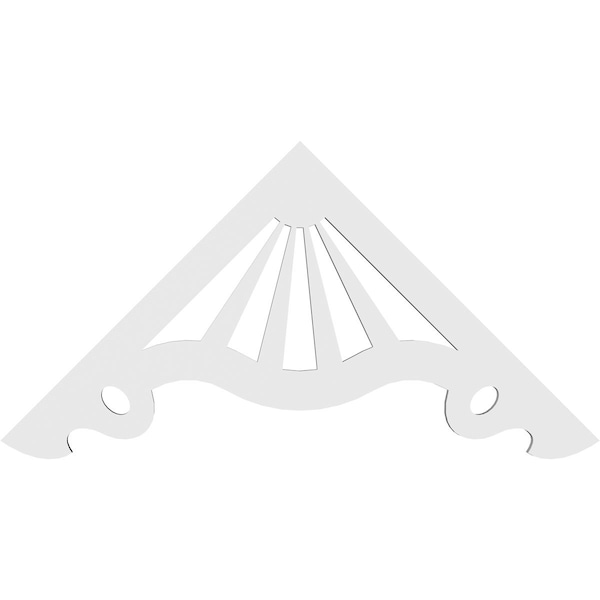 Ekena Millwork Pitch Marshall Architectural Grade PVC Gable Pediment, 36"W x 18"H x 1"P (12/12) - GPP036X018X100MAR