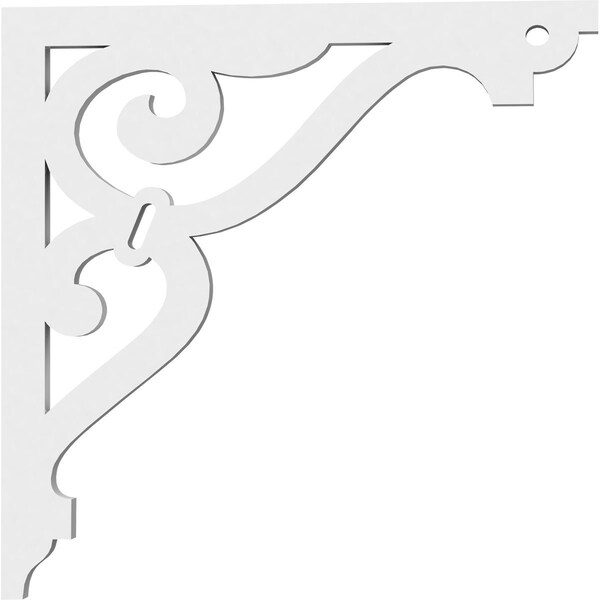 Ekena Millwork Finley Architectural Grade PVC Bracket, 5/8"W X 12"D X 12"H - BKTP01X12X12FI
