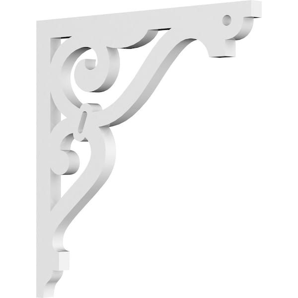 Ekena Millwork Finley Architectural Grade PVC Bracket, 5/8"W X 12"D X 12"H - BKTP01X12X12FI