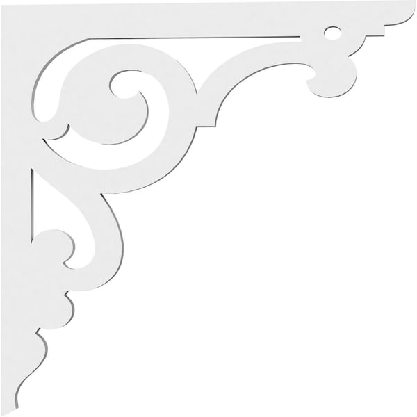 Ekena Millwork Hurley Architectural Grade PVC Bracket, 5/8"W X 16"D X 16"H - BKTP01X16X16HU