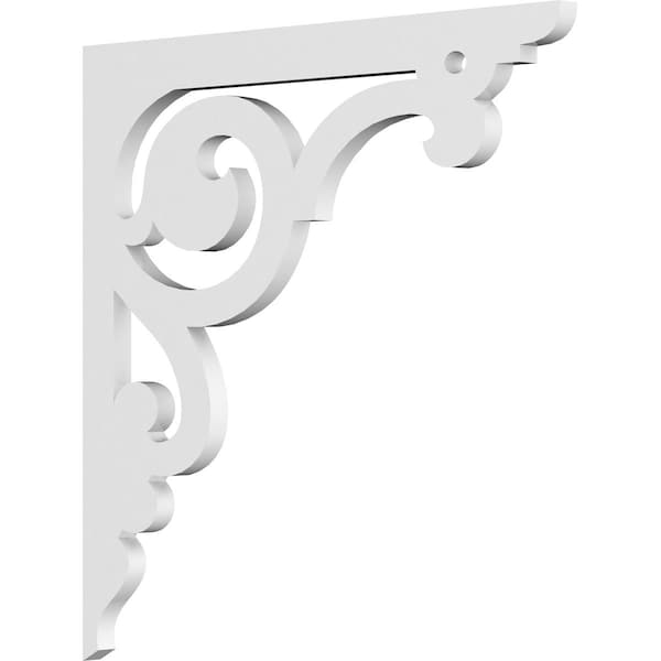 Ekena Millwork Hurley Architectural Grade PVC Bracket, 5/8"W X 16"D X 16"H - BKTP01X16X16HU