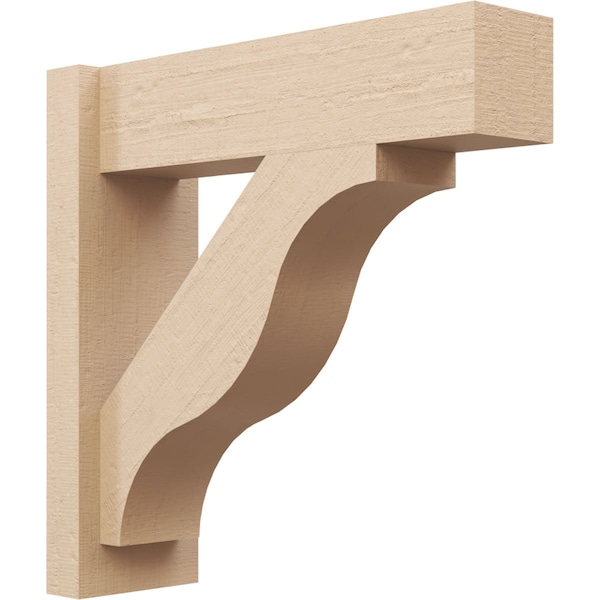 Ekena Millwork 6-in W x 20-in D x 20-in H Funston Block Rough Cedar Woodgrain TimberThane Outlooker, Primed Tan - OUTUR060X20X20FST44RCPR