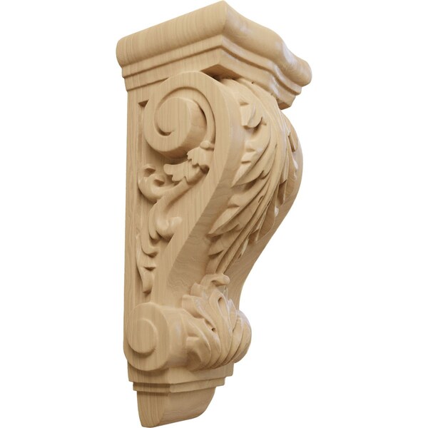 Ekena Millwork 3 1/2"W x 2 7/8"D x 7 3/4"H Small Farmingdale Acanthus Corbel, Cherry - COR03X02X07FRCH