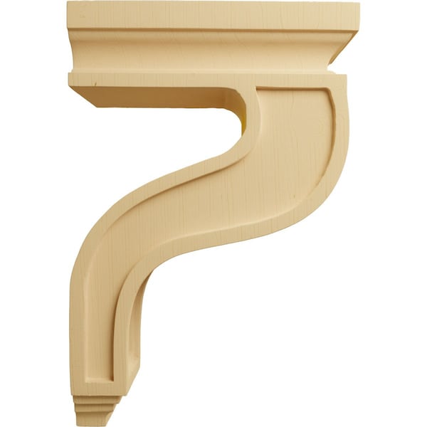Ekena Millwork 4"W x 8 1/2"D x 13"H Hollow Back Corbel, Alder - COR04X08X13HAAL