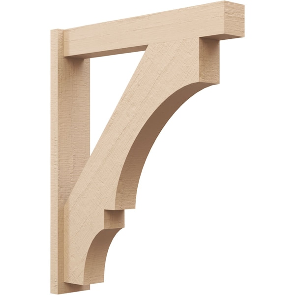 Ekena Millwork 5 1/2-in W x 28-in D x 34-in H Balboa Block Rough Cedar Woodgrain TimberThane Outlooker, Primed Tan - OUTUR055X28X34BOA44RCPR