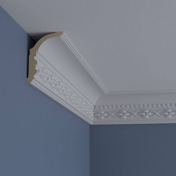 Ekena Millwork 4 3/8"H x 3 1/8"P x 5 1/4"F x 94 1/2"L, (3" Repeat), Dentil Crown Moulding - MLD05X04X05DE
