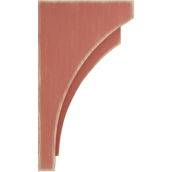Ekena Millwork 5"W x 6 3/4"D x 12"H Large Felix Wood Vintage Decor Corbel, Salvage Red - CORWD05X06X12FERD
