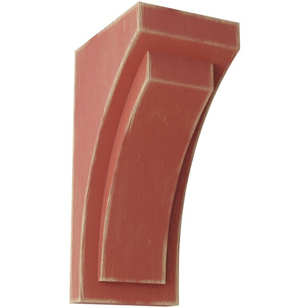 Ekena Millwork 5"W x 6 3/4"D x 12"H Large Felix Wood Vintage Decor Corbel, Salvage Red - CORWD05X06X12FERD
