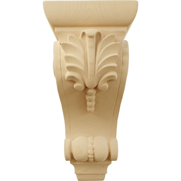 Ekena Millwork 3 3/4"W x 4 3/8"D x 8 1/2"H Medium Fig Leaf Corbel, Alder - COR03X04X08FIAL