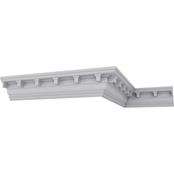 Ekena Millwork 4 1/2"H x 3 3/4"P x 5 7/8"F x 94 1/2"L Nouveau Dentil Crown Moulding - MLD04X03X06NO