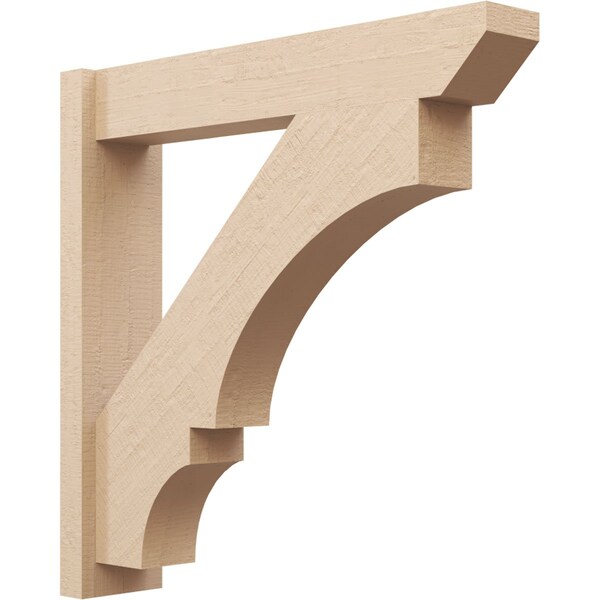 Ekena Millwork 6-in W x 30-in D x 30-in H Balboa Slat Rough Cedar Woodgrain TimberThane Outlooker, Primed Tan - OUTUR060X30X30BOA24RCPR