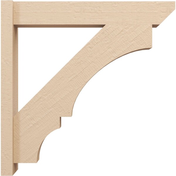 Ekena Millwork 6-in W x 30-in D x 30-in H Balboa Slat Rough Cedar Woodgrain TimberThane Outlooker, Primed Tan - OUTUR060X30X30BOA24RCPR