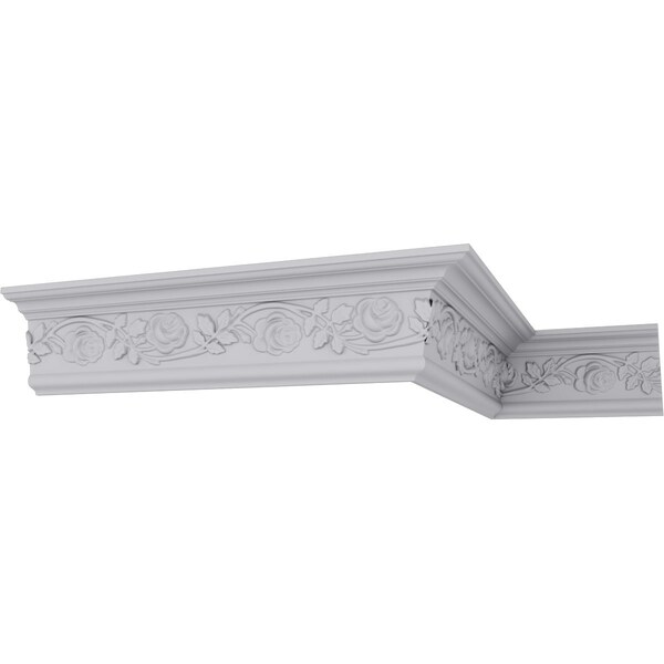Ekena Millwork 5 1/2"H x 3 3/4"P x 6 3/4"F x 94 1/2"L Rose Crown Moulding - MLD05X02X06RO