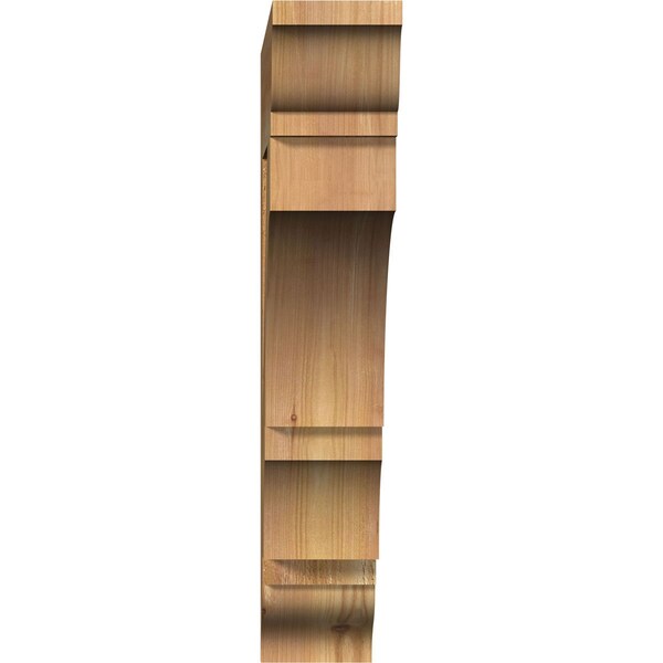 Ekena Millwork Balboa Traditional Rough Sawn Bracket, Western Red Cedar, 4"W x 22"D x 22"H - BKT04X22X22BOA01RWR