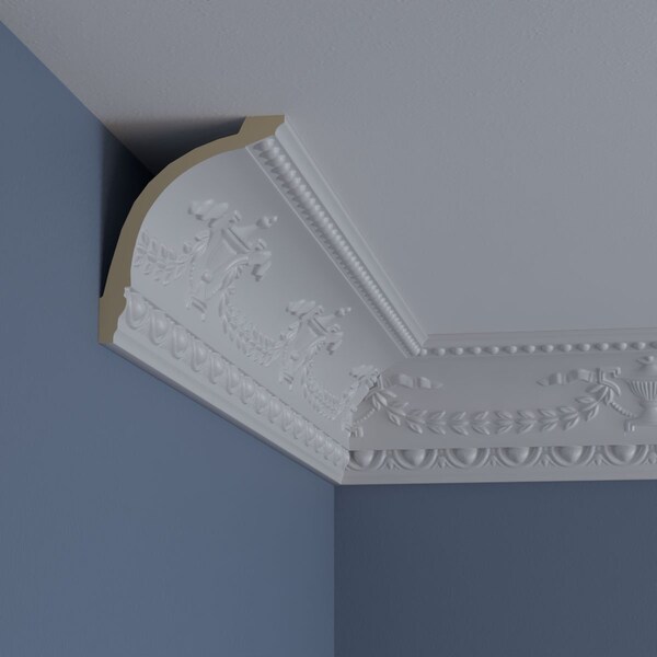 Ekena Millwork 5 1/8"H x 4 1/4"P x 6 3/4"F x 94 1/2"L Salem Federal Crown Moulding - MLD05X04X06SA