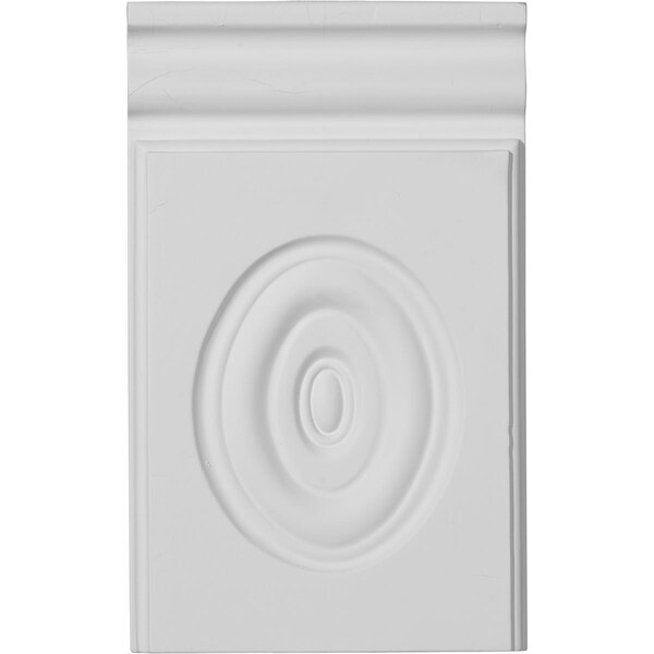 Ekena Millwork Plinth Block, Polyurethane, 9-3/8 in H, 5-3/4 in W, Factory Primed - PB05X09X01AD