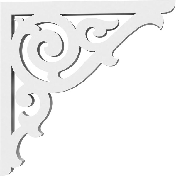 Ekena Millwork Athens Architectural Grade PVC Bracket, 5/8"W X 6"D X 6"H - BKTP01X06X06AT