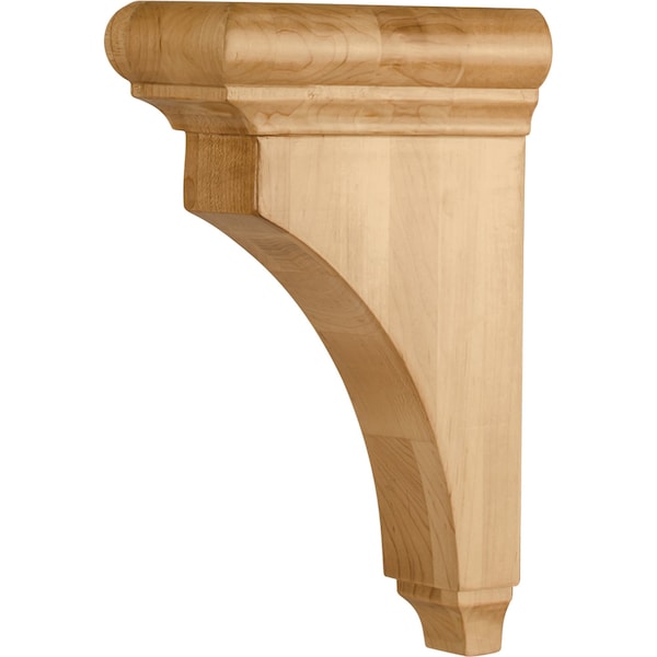 Hardware Resources 3" Wx6-1/2"Dx10"H Hard Maple Bullnose Cap Corbel - COR38-2-HMP