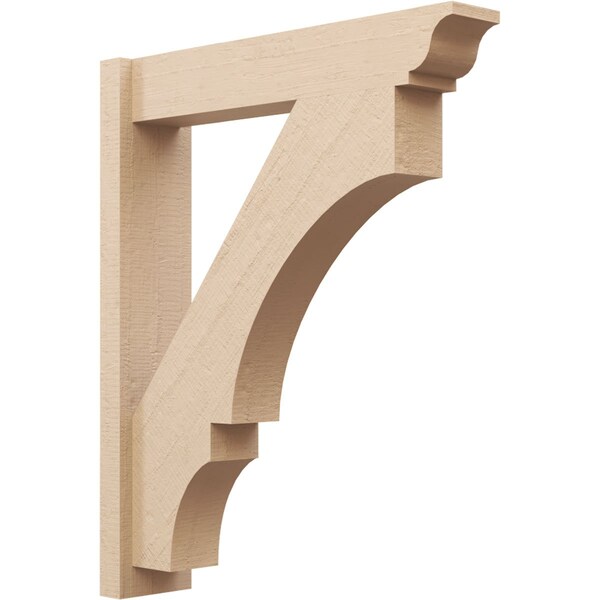 Ekena Millwork 6-in W x 28-in D x 34-in H Balboa Trad Rough Cedar Woodgrain TimberThane Outlooker, Primed Tan - OUTUR060X28X34BOA04RCPR