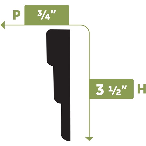 Ekena Millwork WM683-2 - 3 1/2"H x 3/4"D x 144"L Casing Flexible Moulding - CASFWM683-2X144