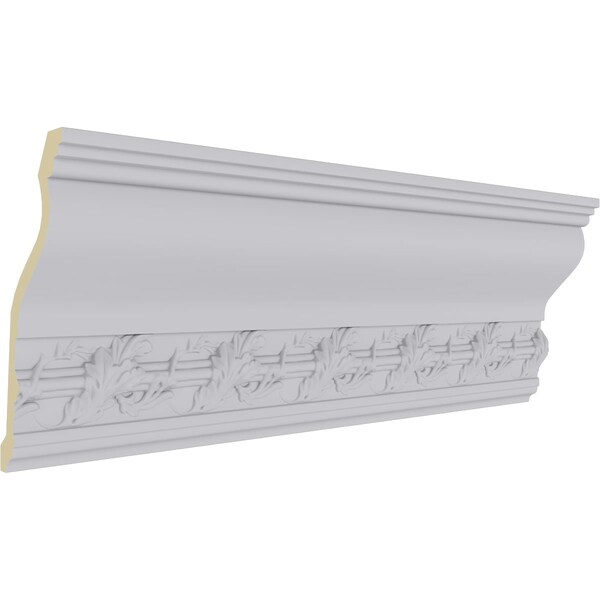 Ekena Millwork 9 1/8"H x 3 7/8"P x 9 7/8"F x 94 1/2"L, (6" Repeat), Southampton Acanthus Crown Moulding - MLD09X03X09SO