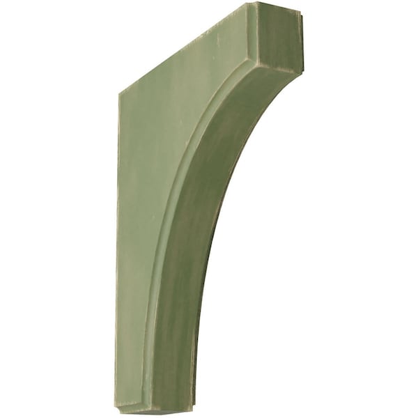 Ekena Millwork 1 3/4"W x 8"D x 10"H Clarksville Wood Vintage Decor Bracket, Restoration Green - BKTWD02X08X10CVGR