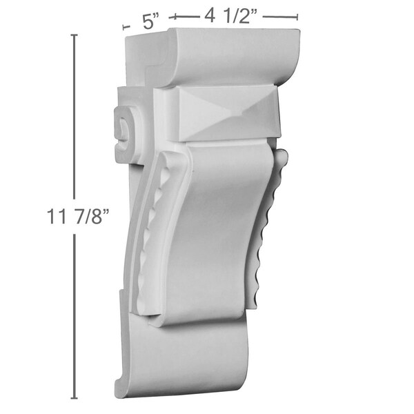 Ekena Millwork 4 1/2"W x 5"D x 11 7/8"H Jefferson Corbel - COR05X05X12JE