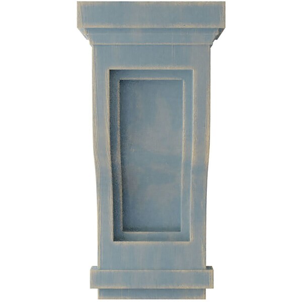 Ekena Millwork 4 3/4"W x 5"D x 10"H Traditional Recessed Wood Vintage Decor Corbel, Driftwood Blue - CORWD04X05X10TRBU