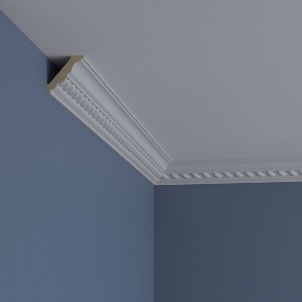 Ekena Millwork 1 7/8"H x 1 7/8"P x 2 3/4"F x 94 1/2"L, (1" Repeat) Classic Roped Crown Moulding - MLD01X01X02CL
