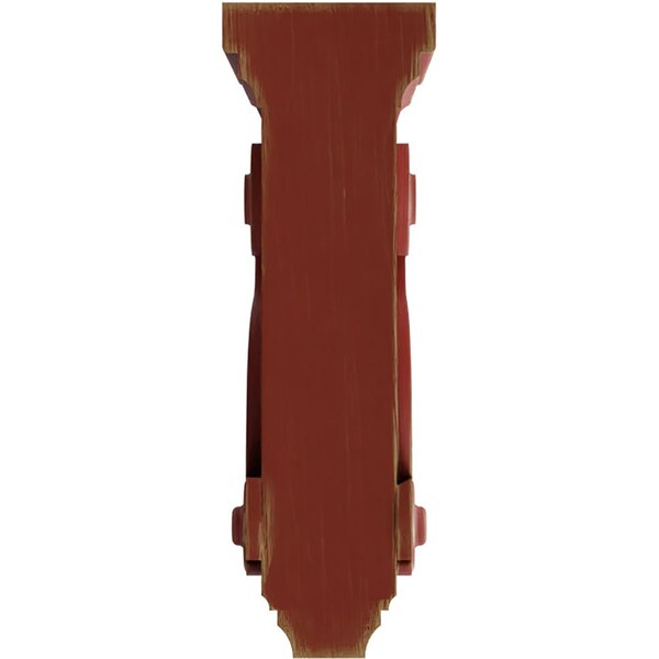 Ekena Millwork 3 3/8"W x 6 1/2"D x 10 1/2"H Boston Traditional Scroll Wood Vintage Decor Corbel, Salvage Red - CORWD03X06X10TSRD