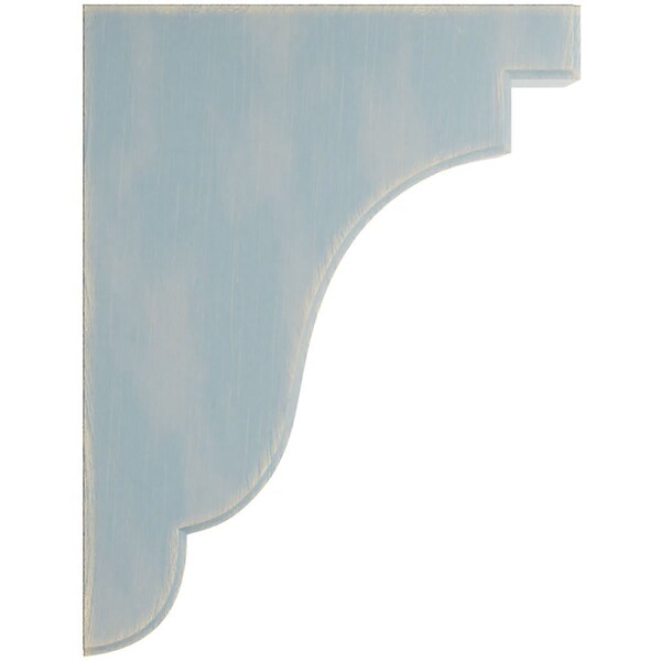 Ekena Millwork 1 3/4"W x 7 1/4"D x 9 1/2"H Bedford Wood Vintage Decor Bracket, Driftwood Blue - BKTWD02X07X10BEBU